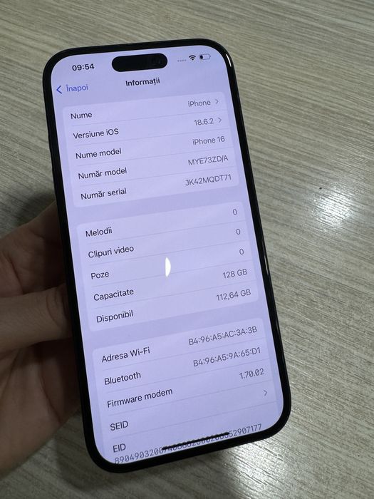 iPhone 16, 128GB, 5G, Black, Bateria 97%!!