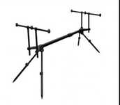 Rod pod 3 posturi lansete crap feeder negru pliabil cu husa transport