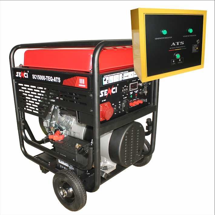 Generator SENCI SC15000TE-ATS max. 13 kW, TRIFAZAT 400V, AVR benzina