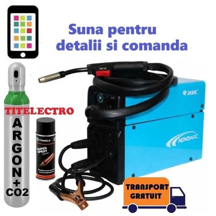 Aparat sudura cu sarma NOVO MIG 130 + butelie 8L corgon plina + spray