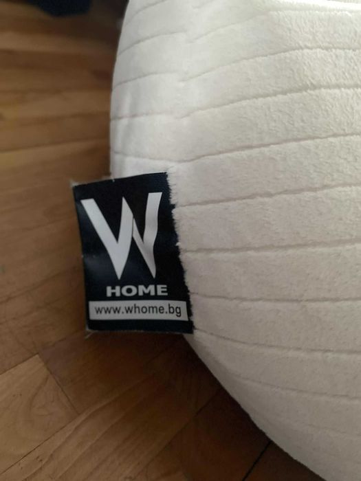 Пуф барбарон Whome, Тип Круша, Махащ се калъф за пране, Екрю, Пухен