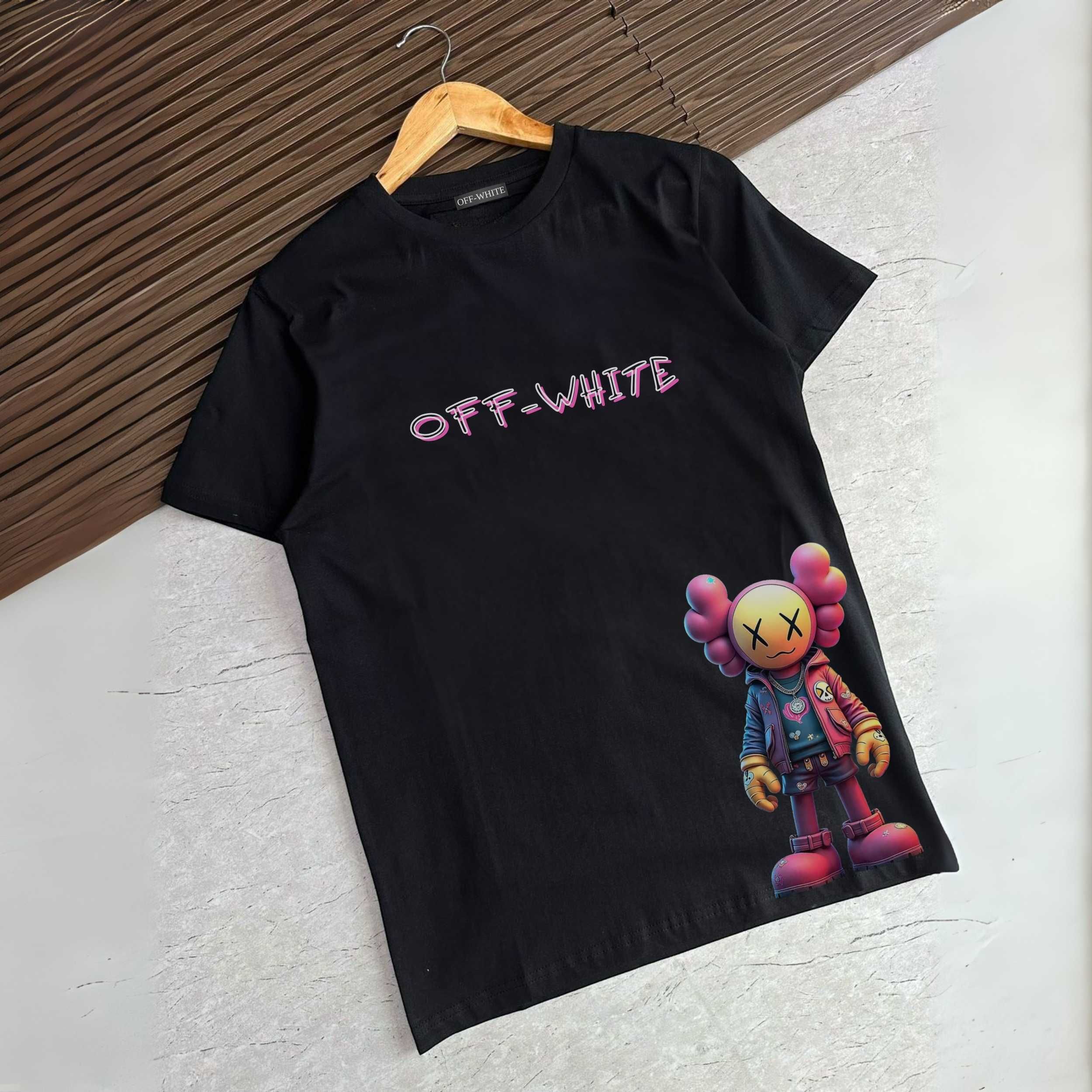 Off white тениска в черно | маркова тениска памучна