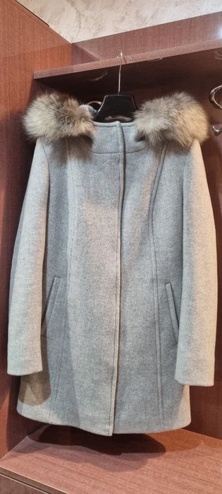 Ново Дамско палто с естествен косъм