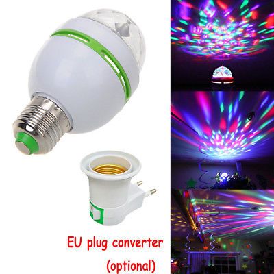 Коледна украса LED RGB въртяща диско лампа крушка страхотни ефекти