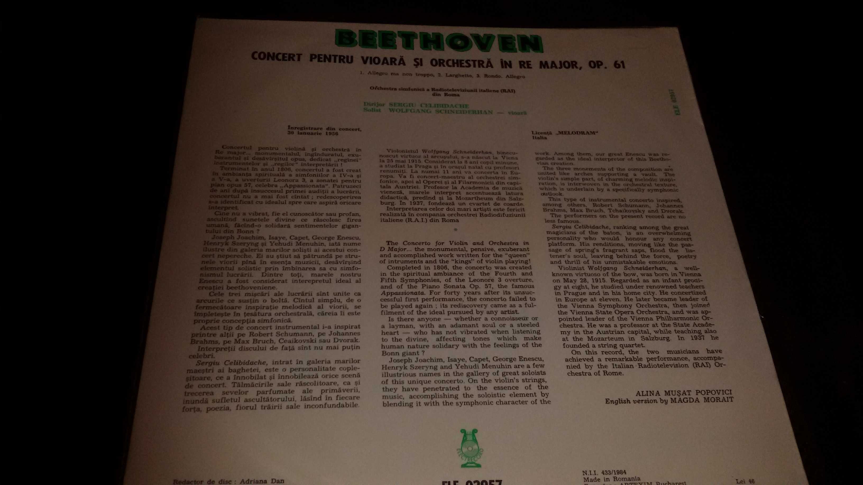 Lot 3 discuri vinil Beethoven