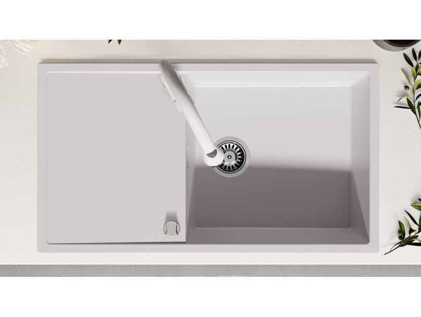 Кухненска Мивка от Гранит модел Ибиса 900 x 500 Supreme Бяла