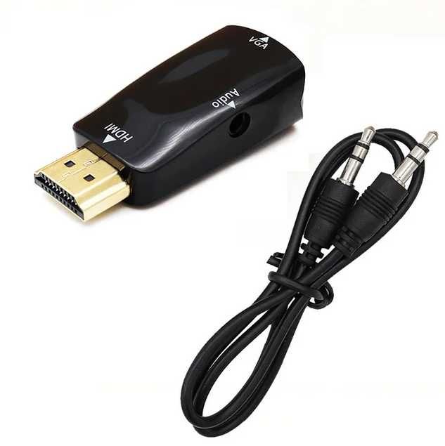 Новый в упаковке адаптер переходник HDMI to VGA с AUX кабелем