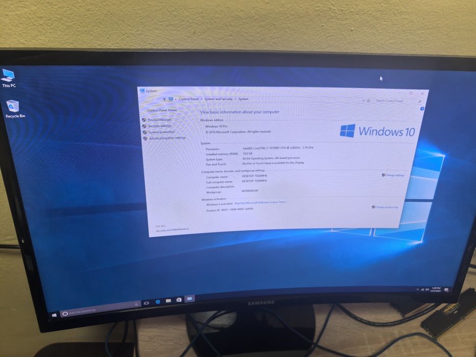 Kit gaming i7 10700kf placa baza ssd m2 256gși rami 16g