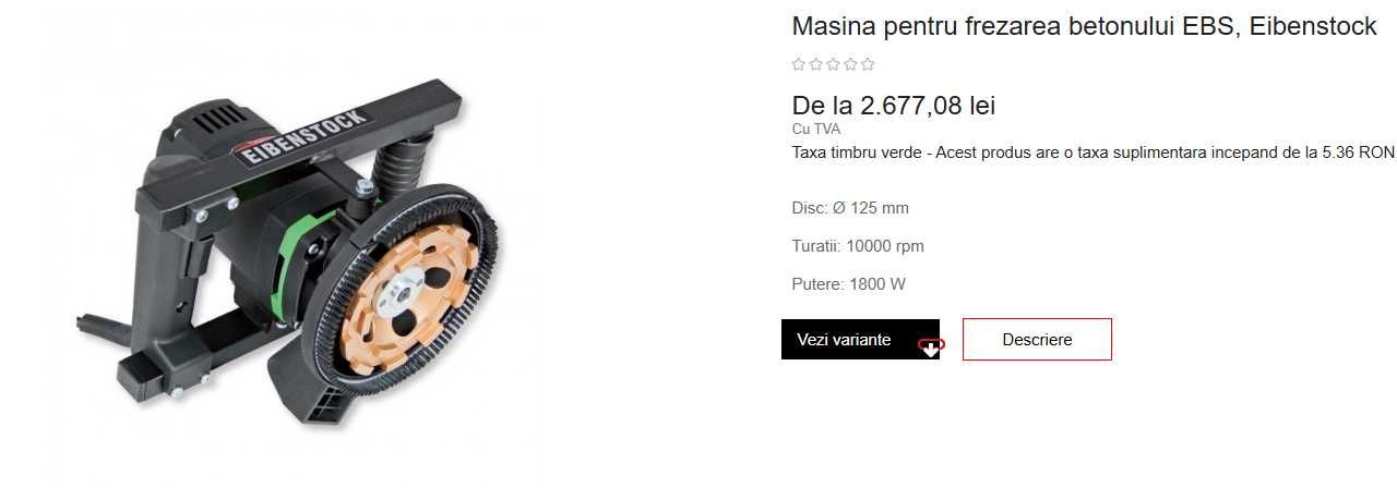 Masina frezare beton, mortar, glet, vopsea epoxidica, carotiera