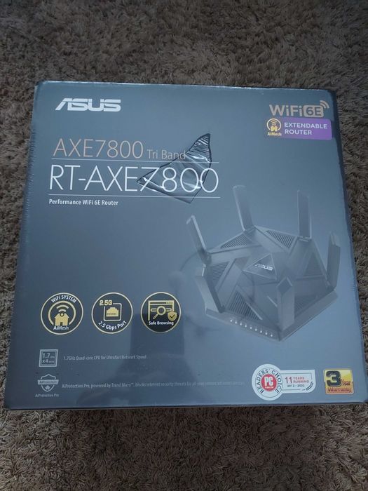 Router gaming wireless Asus RT-Axe7800 7800 mbps tri band wifi 6E Nou