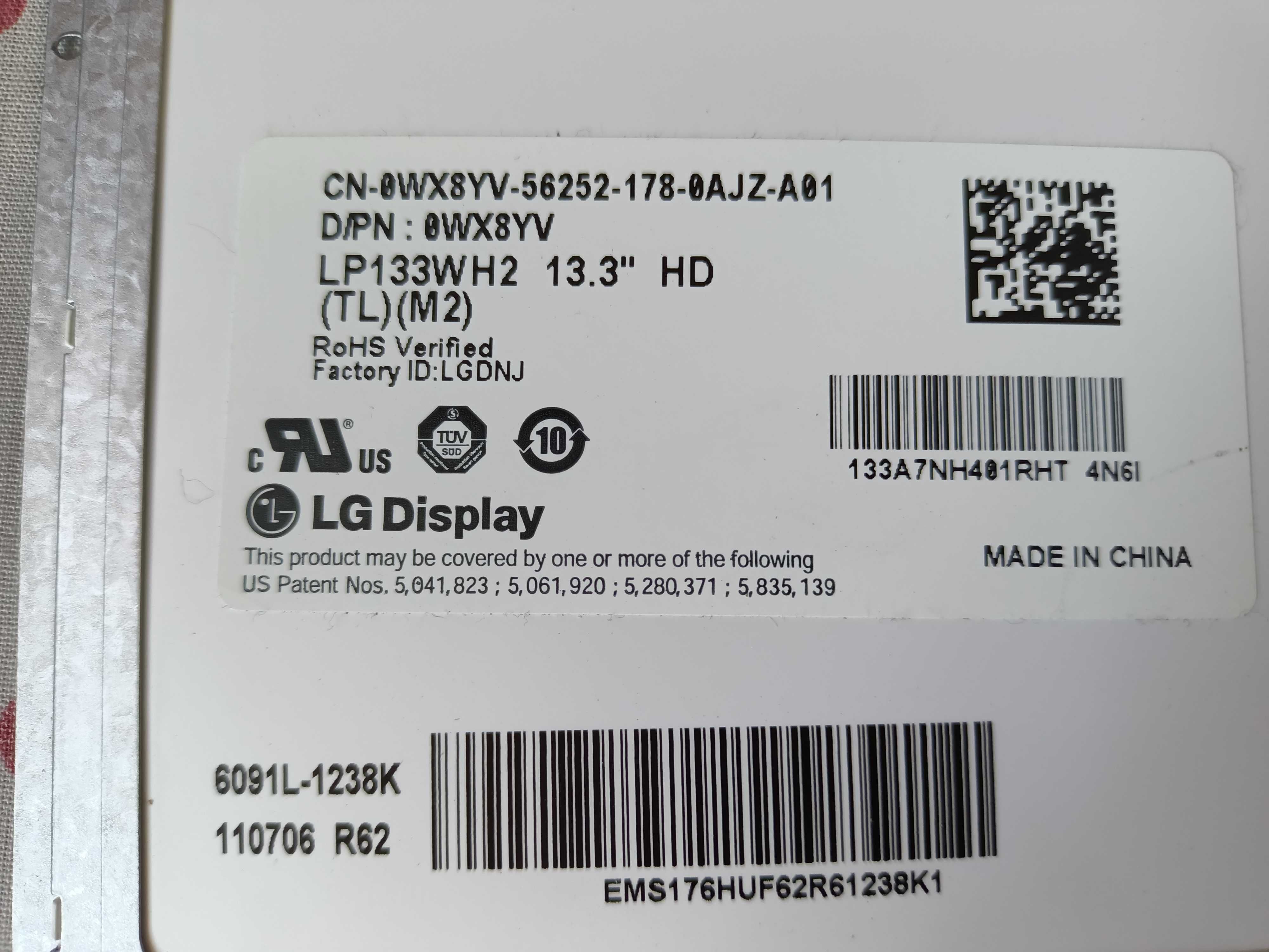 Display laptop LG LP133WH2 13.3 inch, 1366 X 768 HD, 40 pini