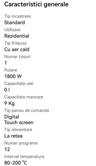 Friteuza AierFryer IHUNT 9 L, 12functii