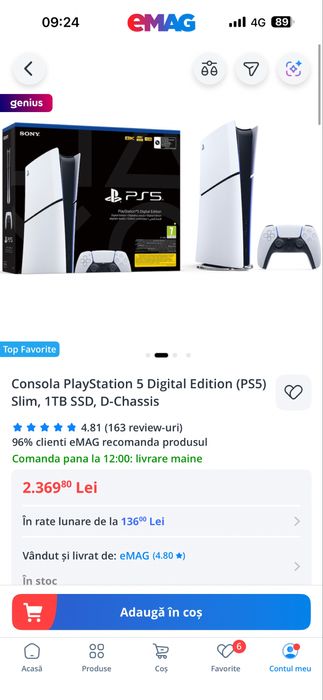 Vand PlayStation 5, pret usor negociabil.