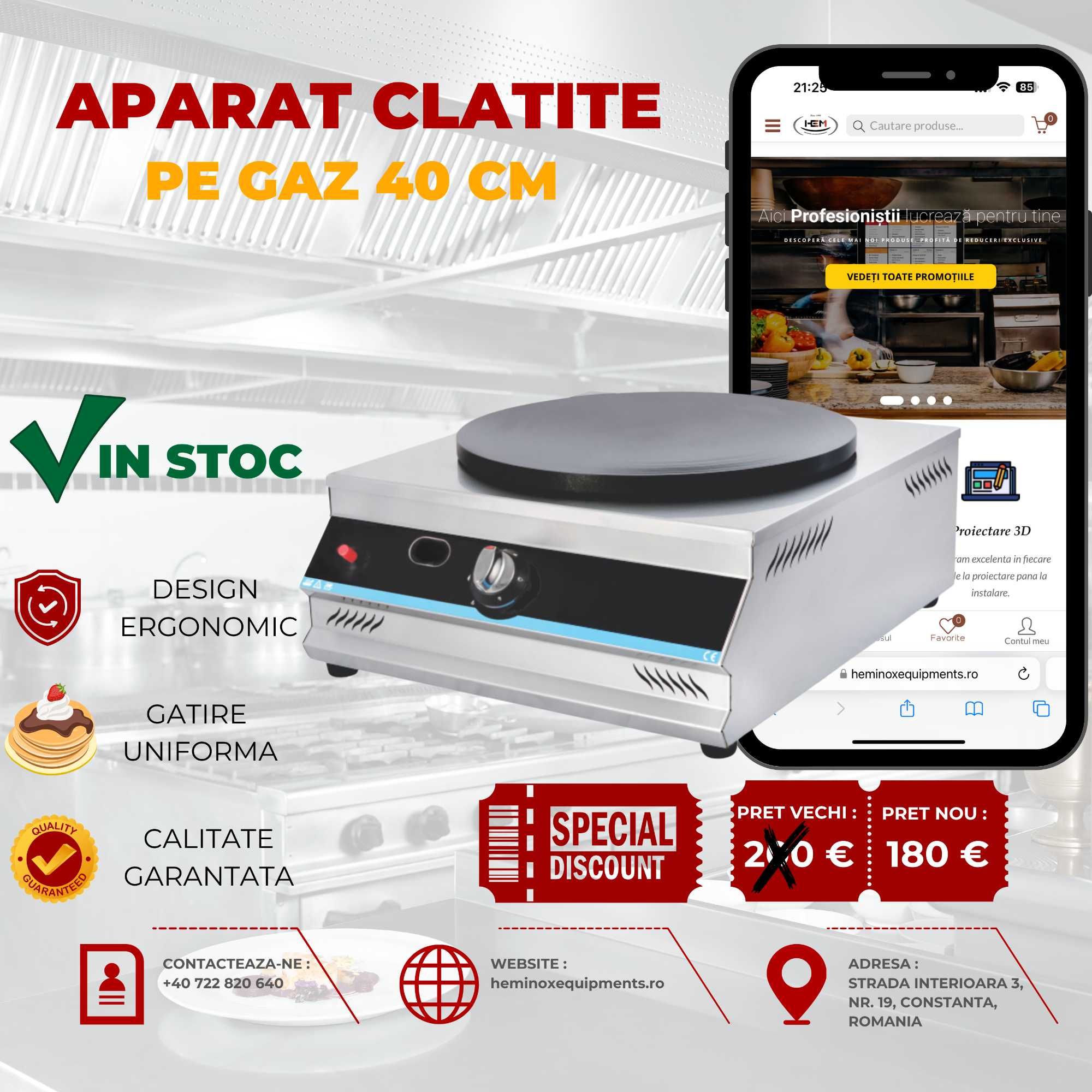 Crepiera/Aparat Clatite Simplu sau Dublu Electric Sau Gaz IN STOC