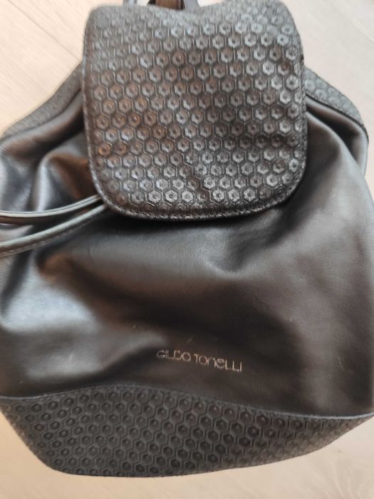 Rucsac negru de piele naturala