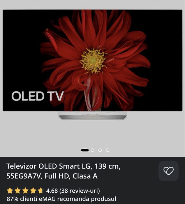 LG OLED 55″ (139 cm) – Model 55EG9A7V, Full HD, Smart TV