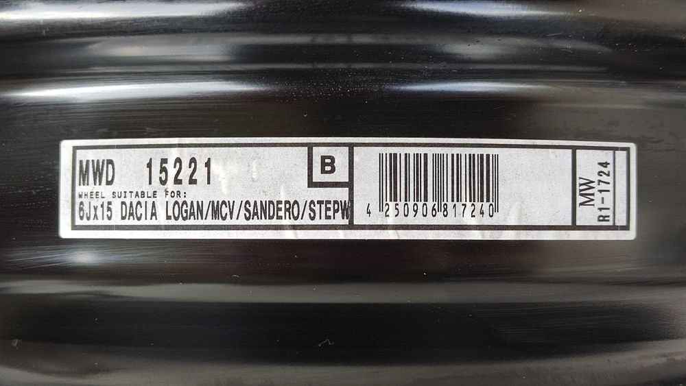 Стоманена джанта 6Jx15 за Renault, Dacia