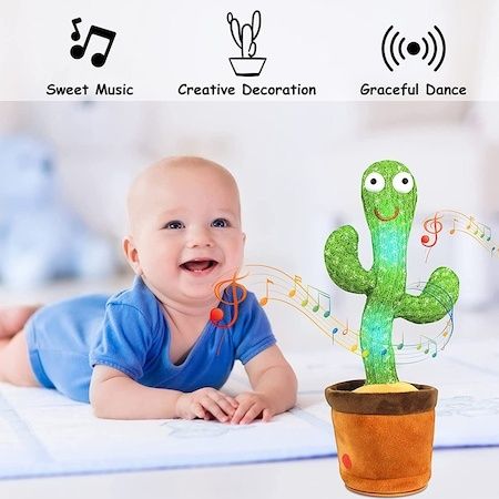 Танцуващ и пеещ кактус Cactus, говореща интерактивна играчка