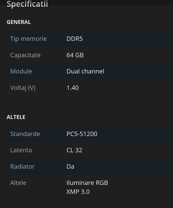 Memorie Corsair DOMINATOR PLATINUM XMP, DDR5, 64 GB (4x16) CL32