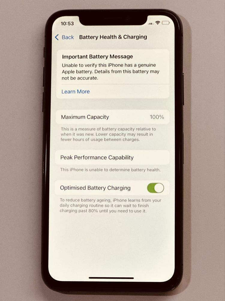 iPhone XS Black noFaceID 100% battery