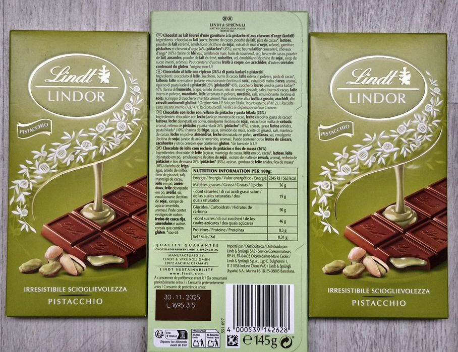 Ciocolata Lindt fistic