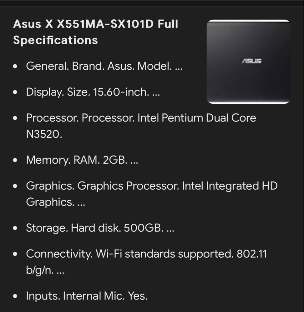 Лаптоп ASUS X551М laptop 15,6 inch