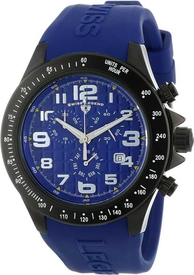 Ceas Swiss Legend Men's  Eograph Chronograph Blue Grid Dial