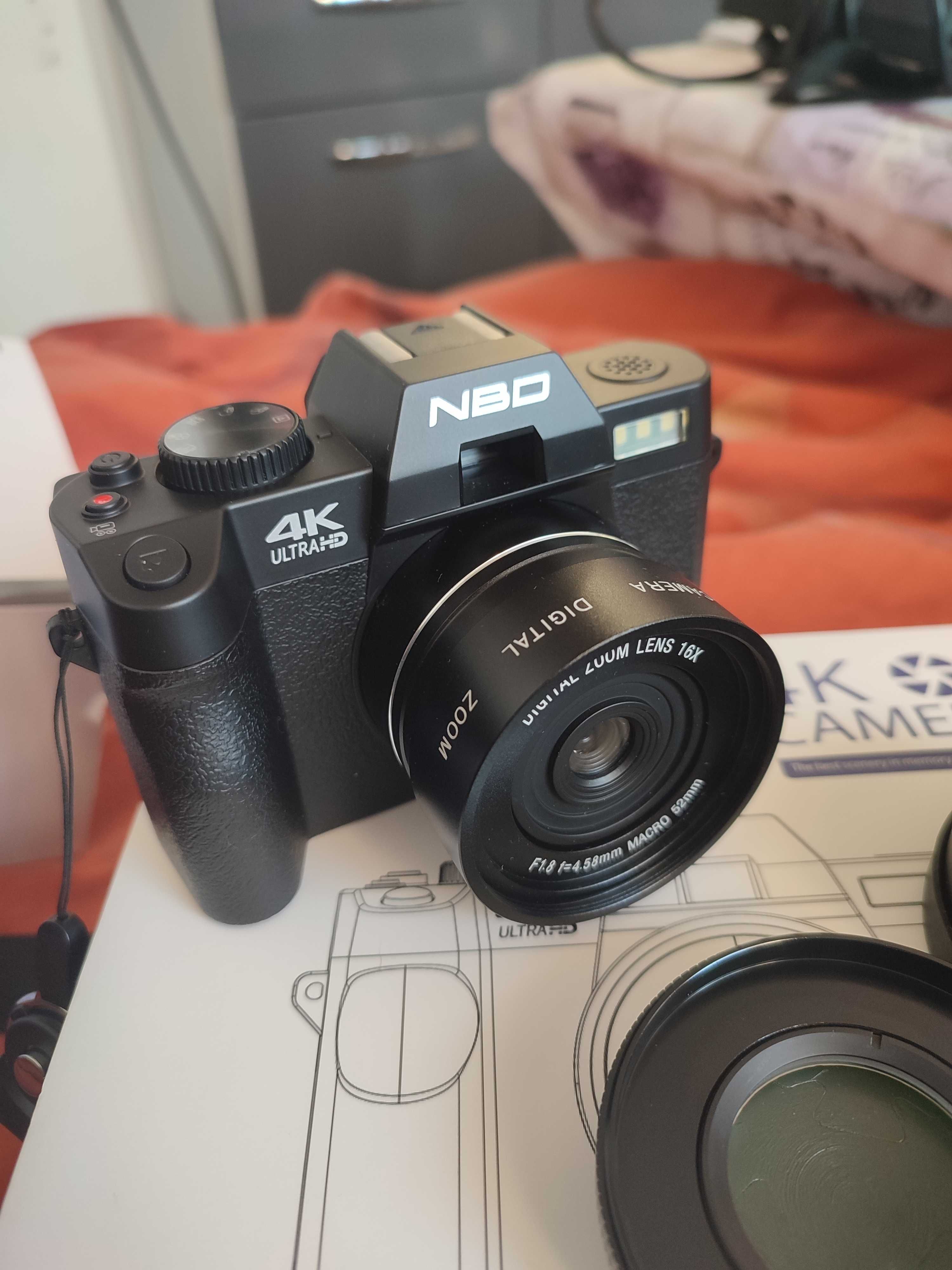 Цифров фотоапарат NBD®, 48MP, 4K, 3,0 инча IPS, черен
