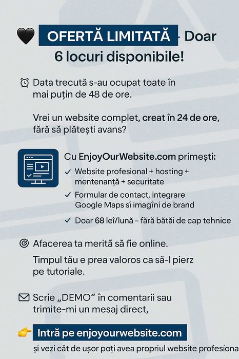 Creare website pentru firme/creatori de continut/freelanceri/etc.