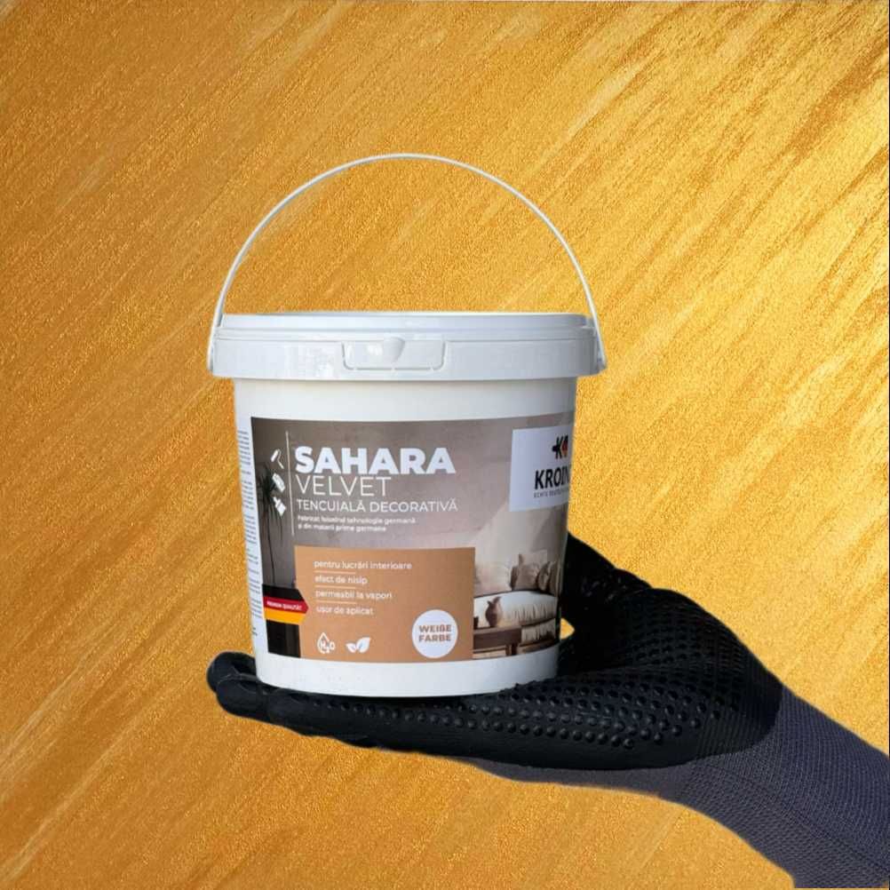 Vopsea Decorativă Pensulată Perlată, Culoare Auriu, Sahara - 1L