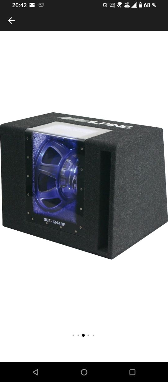 Subwoofer 800 w Alpine + statie folosit puțin timp cu garanție.