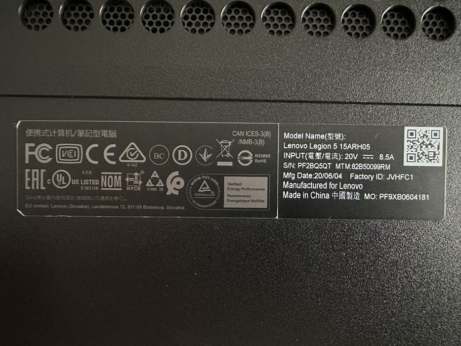 Laptop Lenovo Legion 5 15ARH05 - cu problema restart aleatoriu