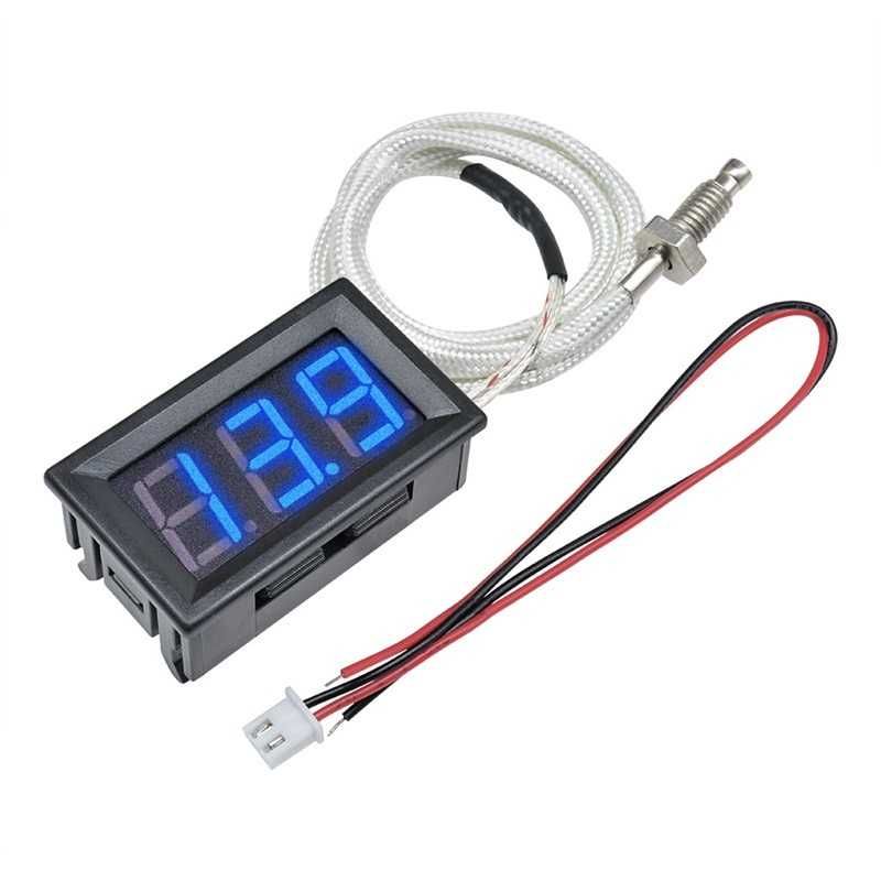 Термометър -30 до 800°C, 12VDC, Термодвойка К 50cm, LED дисплей