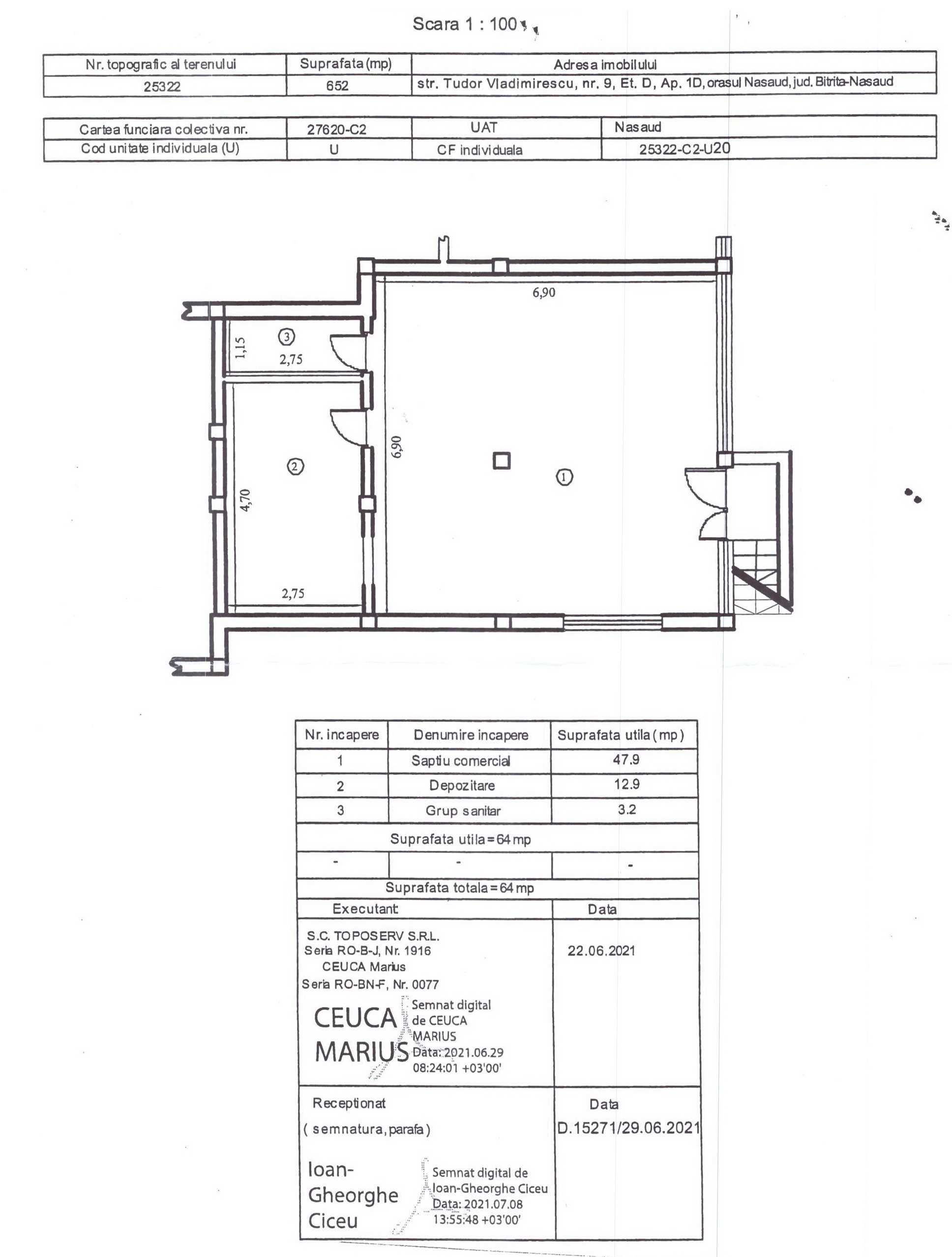 Spatiu comercial / birouri / magazin / salon Nasaud Vladimirescu