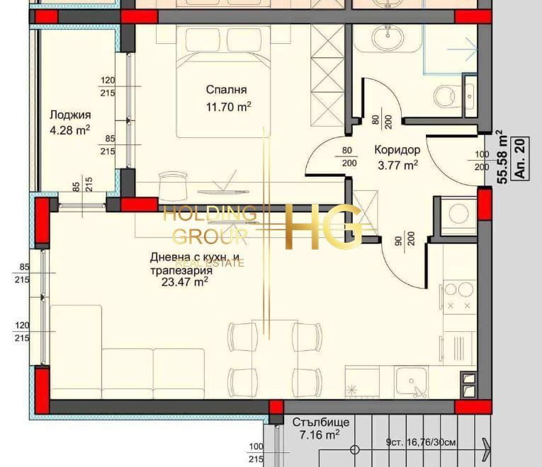 Продава се Двустаен апартамент в Варна, Аспарухово - 64 кв.м за 1107 €/кв.м - Снимка #1