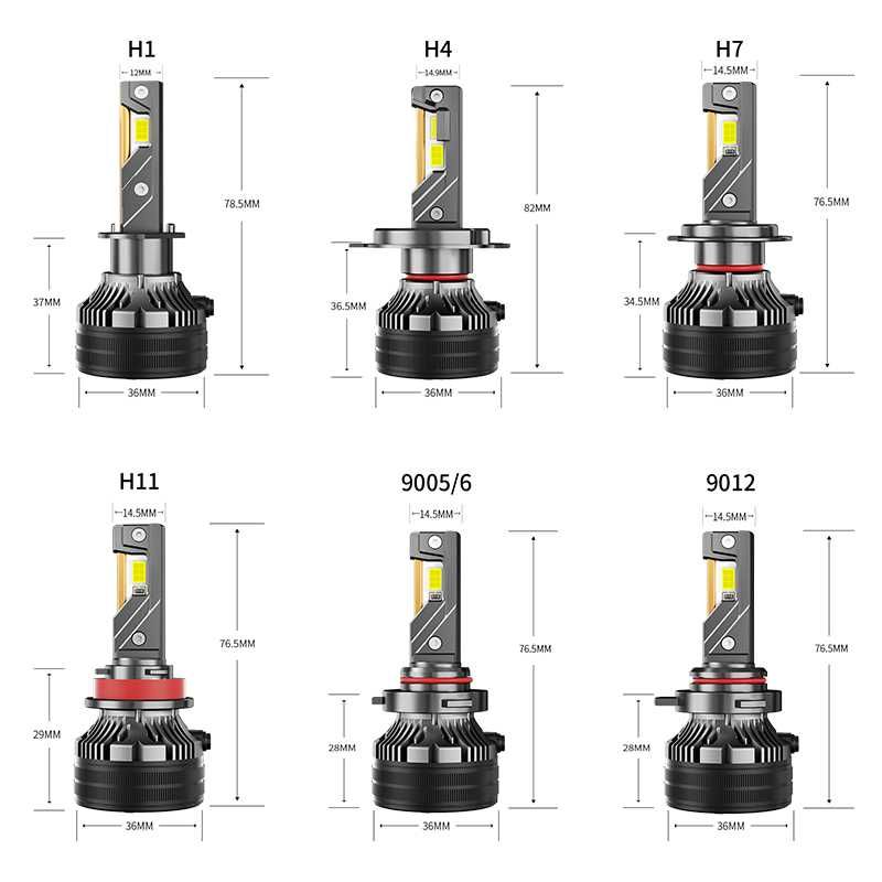 Комплект LED крушки за фарове H4/H7/H8/H9/H11/9005/HB3/9006/HB4 ,190w.