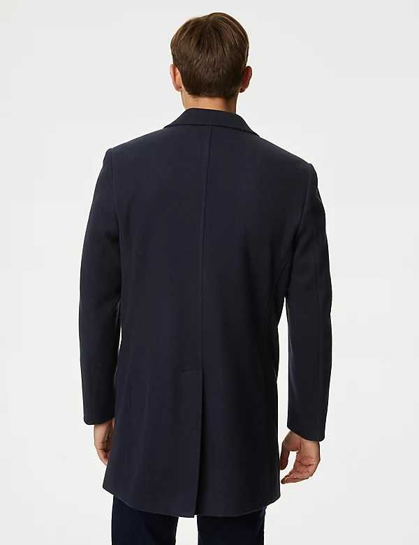 Palton slim 50 L premium Cinque NOU lana super fina albastru