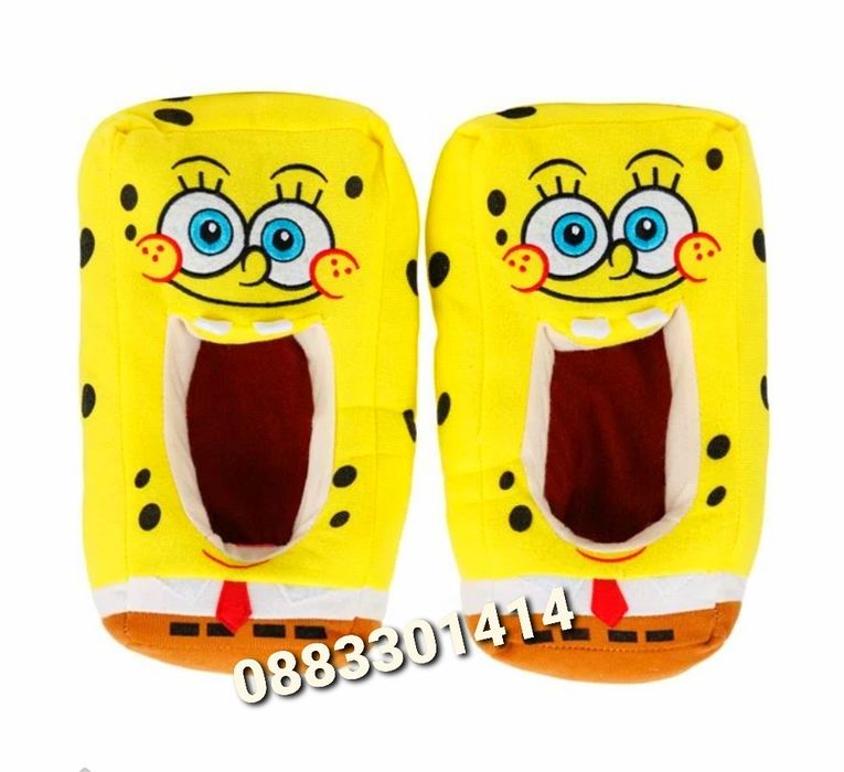 3D Пантофи SpongeBob Спондж Боб Плюшени пантофи