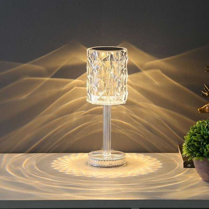 Настолна лампа, RGB LED, със сензорен димер, 3 нива на интензитет
