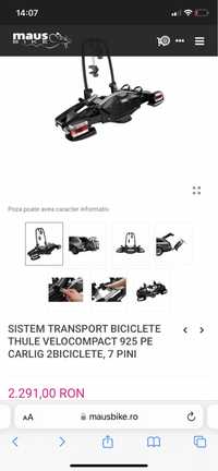 Suport bciclete Thule VeloCompact 923 suport carlig biciclete