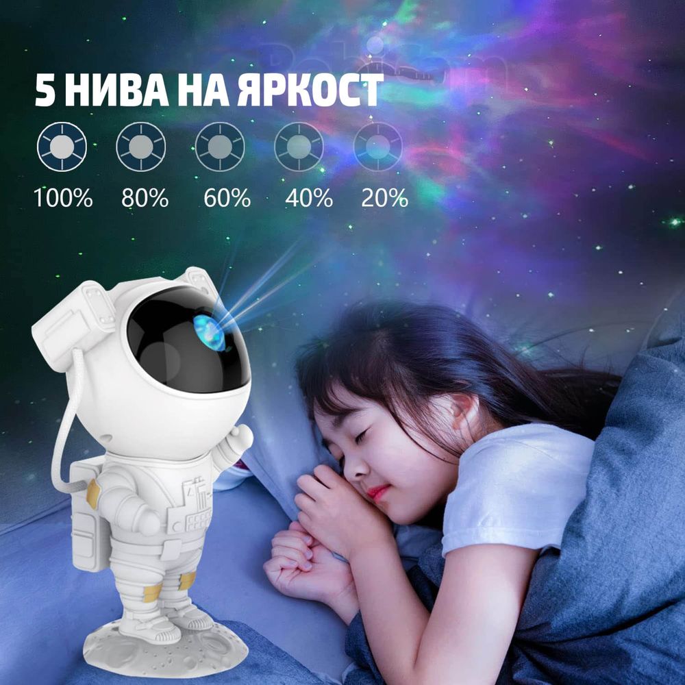 Астронавт прожектор, 3D космос, нощна лампа за деца