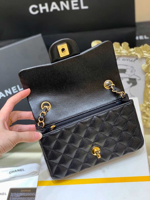 Geanta Chanel Classic caviar 20cm, Premium