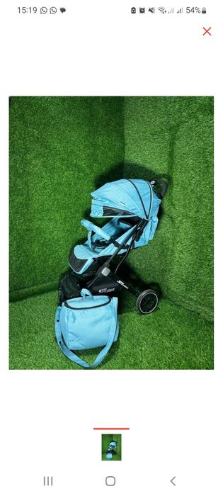 Коляска Skillmax голубая, 26000 тг, почти новая