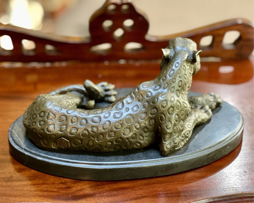 Sculptură Bronz Leopard *** vintage / antic / vechi / retro ***