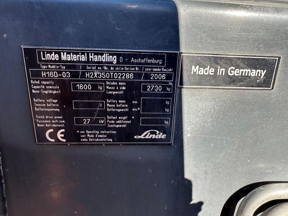 Motostivuitor Linde , model H16 diesel