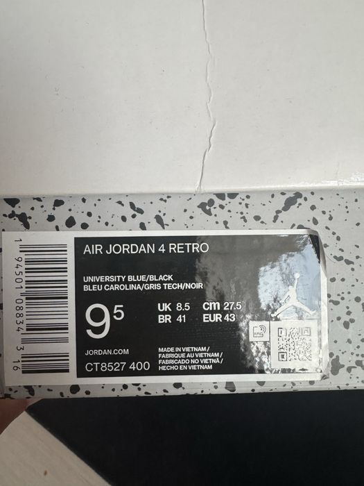 jordan 4 university blue