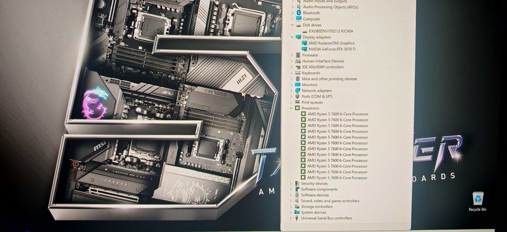ТОП Геймърско PC Ryzen 5 7600/32Gb/1TB SSD/RTX 3070TI/Гаранция