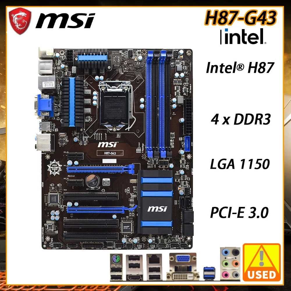 Placa de baza Gaming MSI H87-G43 1150 Audio 7.1 HDMI Garantie 6 luni