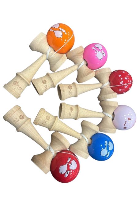 Kendama X Originala, Profesionala, Flippy, din Lemn, Rubber Grip, 18 c