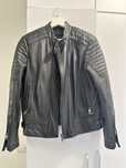 Jacketa neagra de piele biker Diesel